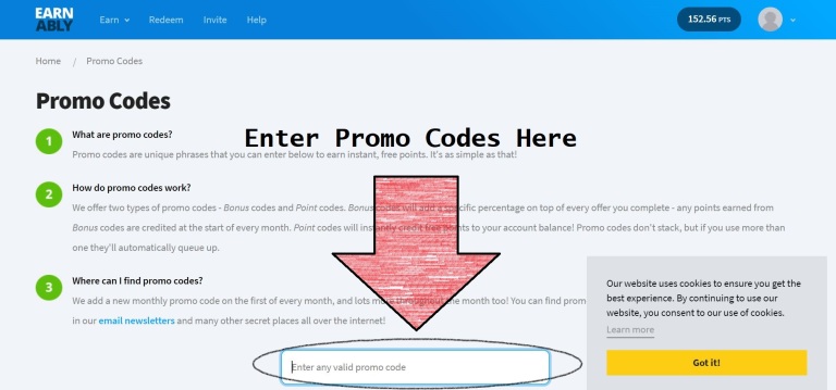 earnably promo codes october 2019